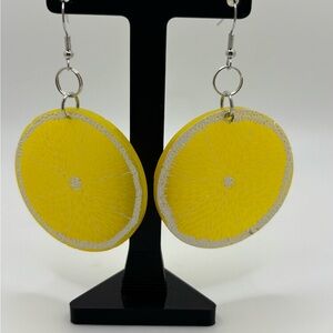 Yellow Lemon Slice Earrings